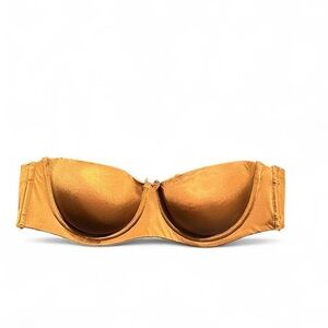 Elegant Brown Strapless Bra